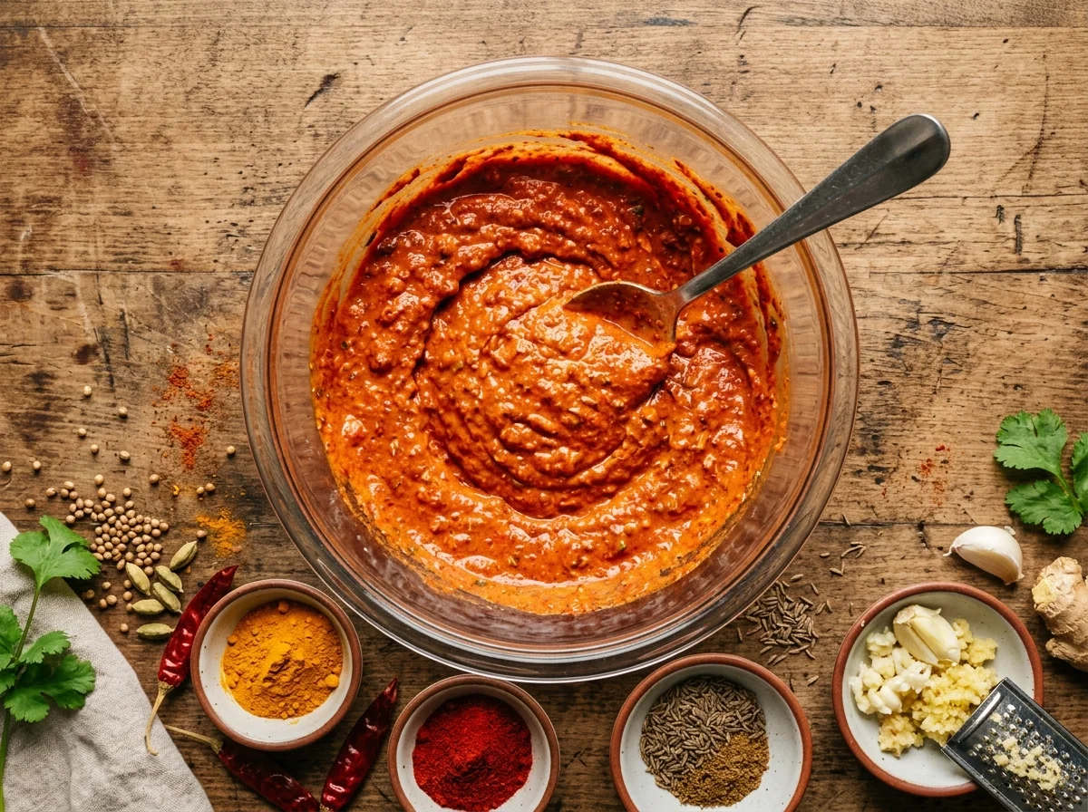 手順2: タンドリーペーストを作る（5分）