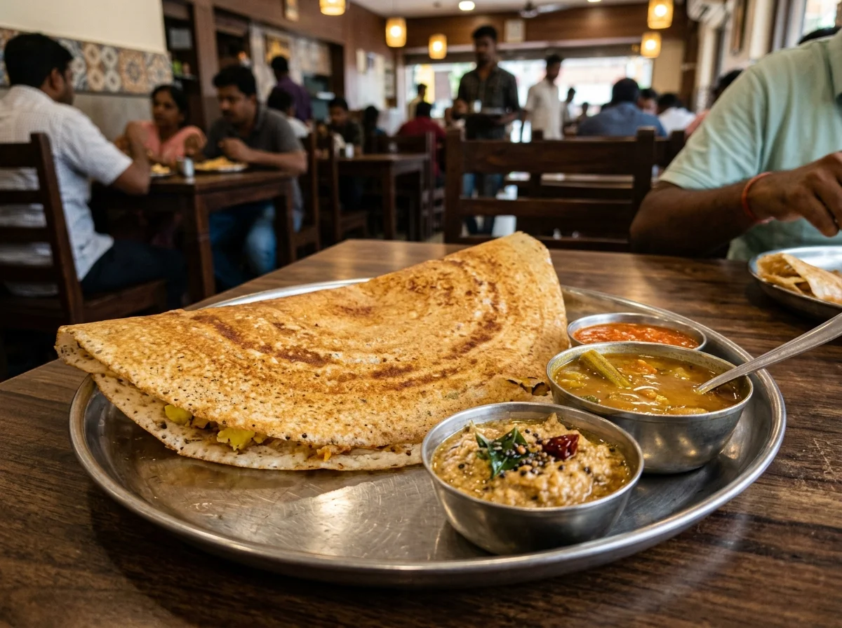 南インドのドーサとサンバル