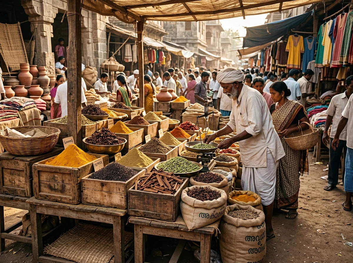 スパイスマーケットの色鮮やかなスパイスの山
