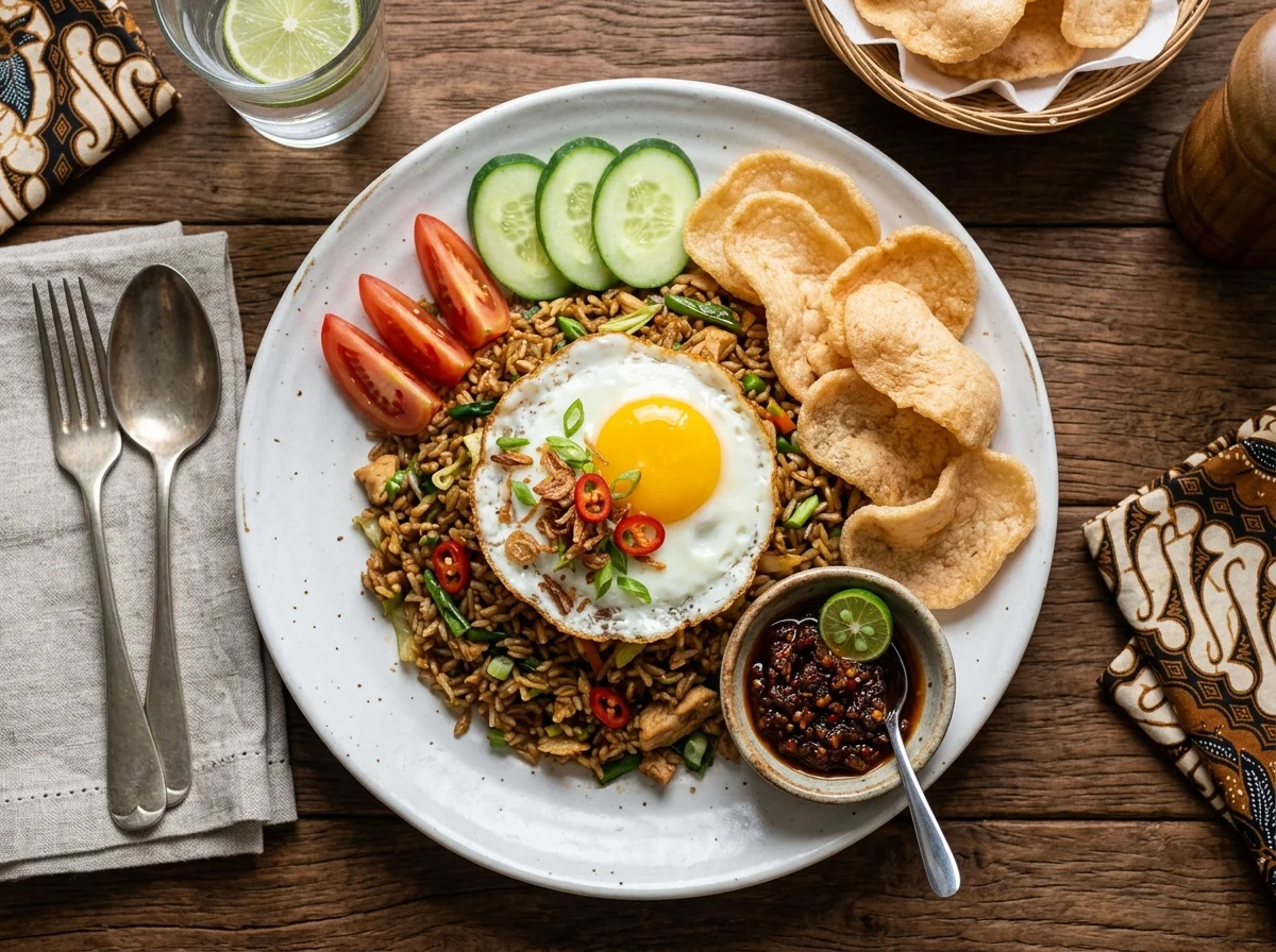 手順20: 好みでサンバルテラシを添える