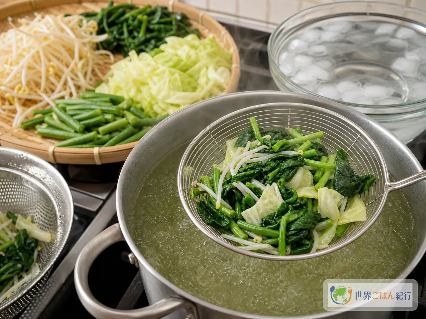 手順2: 野菜を種類ごとにゆでる