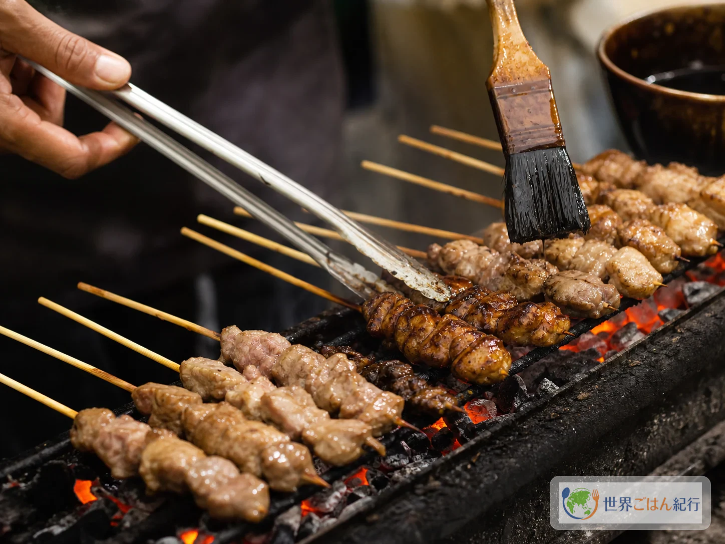 手順7: 串を返しながら焼き上げる