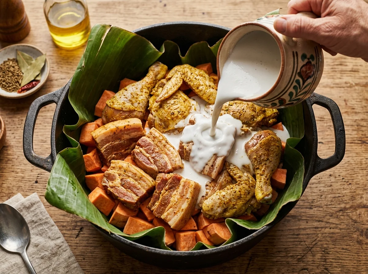 手順4: バナナの葉で包む(10分)