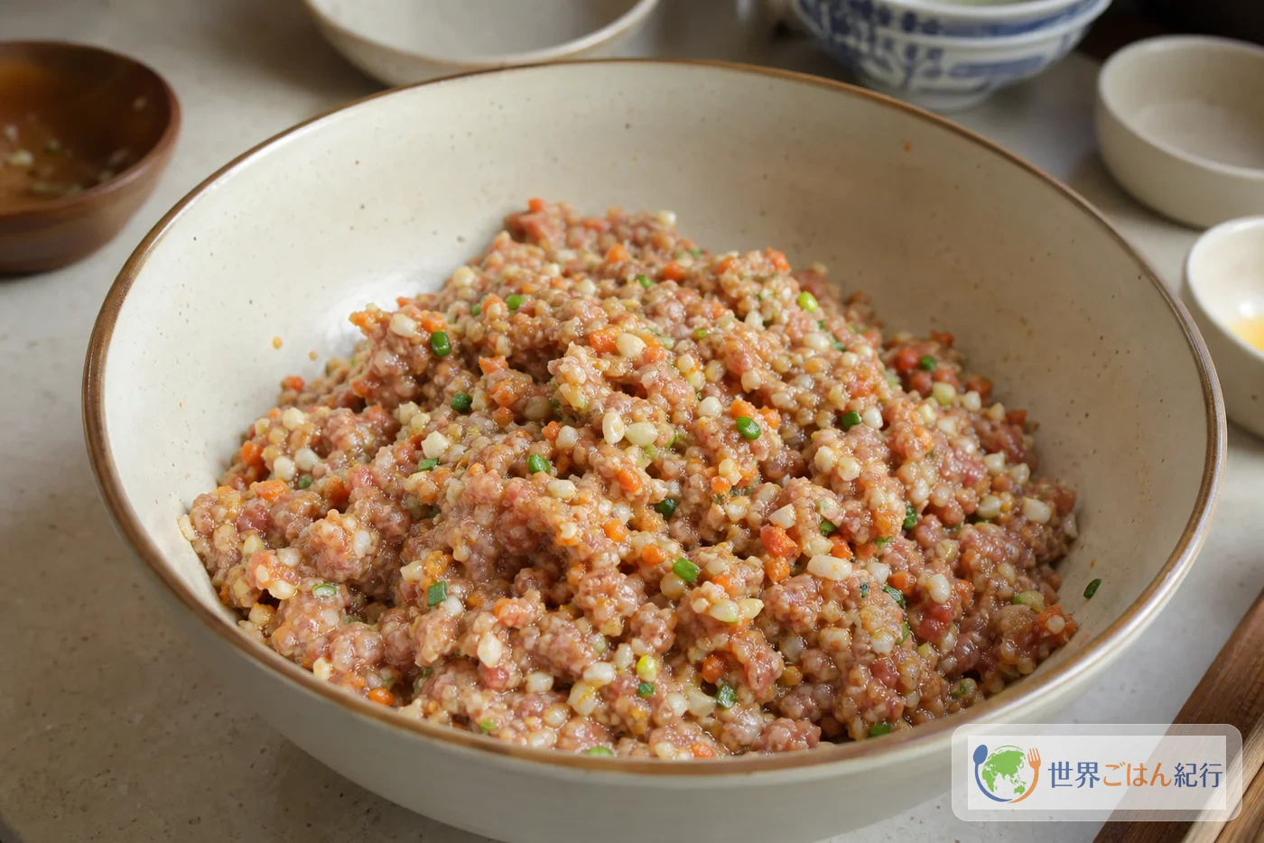 手順1: 具を混ぜる（8分）