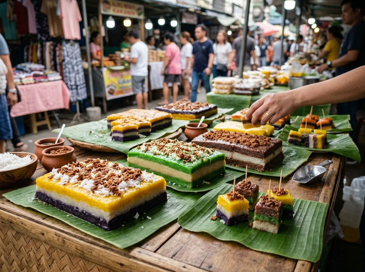 サピンサピンのバリエーション。さまざまなカラーの層で作られた異なるスタイルのサピンサピン