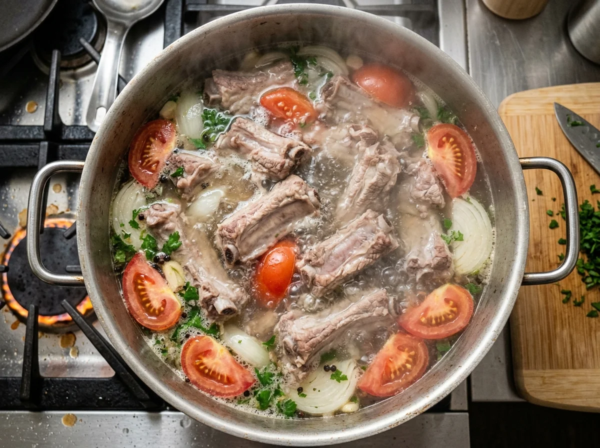 手順3: 豚肉を煮込む（25分）