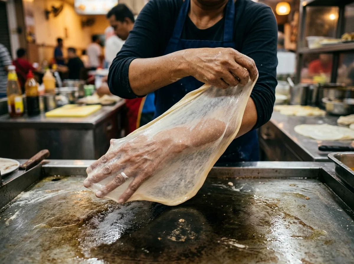 手順3: 生地を薄く伸ばす（1枚あたり3分）