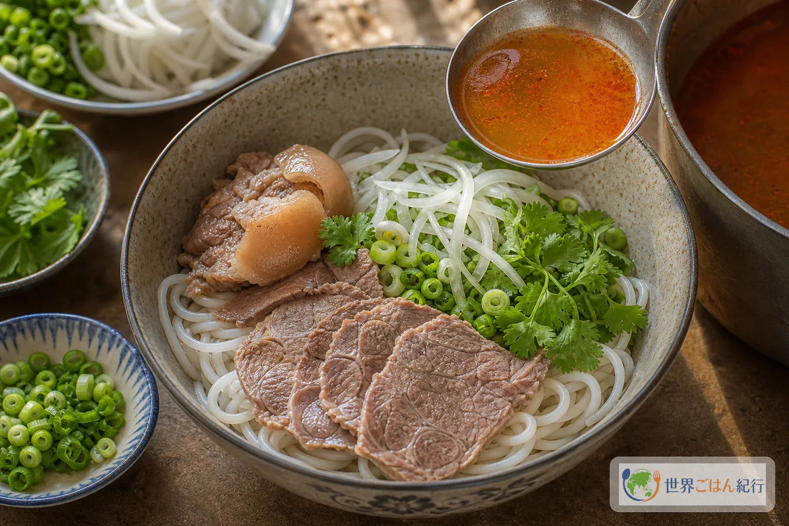 手順5: 麺をゆでて丼に組む（8分）