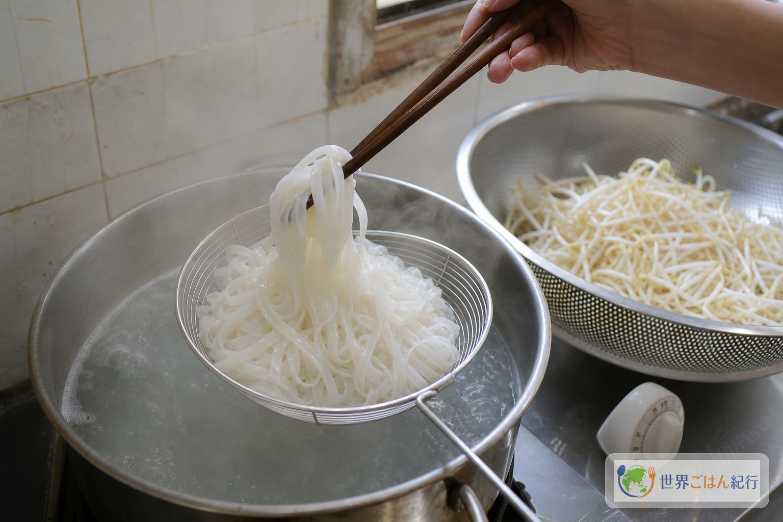 手順5: 麺を短く茹でる